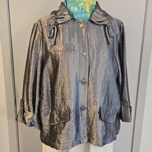 Ruby Rd Metallic Silver Jacket Size 16